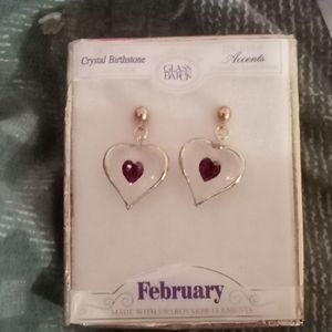 14 k birthstaone and diamond earrings